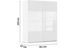 Goossens kledingkast finca combi glans mat glas wit hoogwaardig meubelplaat - 8244365-{merk}-finca-combi-sts-wit-schuifdeuren-02